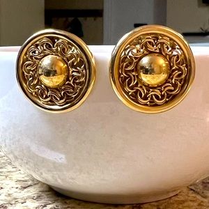 14ky Chain Disc Vintage Earrings